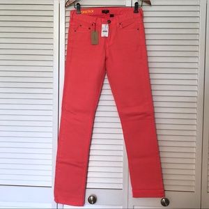 J. Crew Matchstick Skinny Leg Jeans, Coral, sz 26